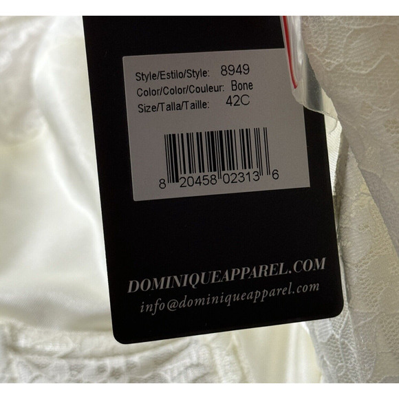 Dominique Corset Women 42C Ivory Bone Colette Lace Bridal Longline Bra Intimates - Picture 8 of 8